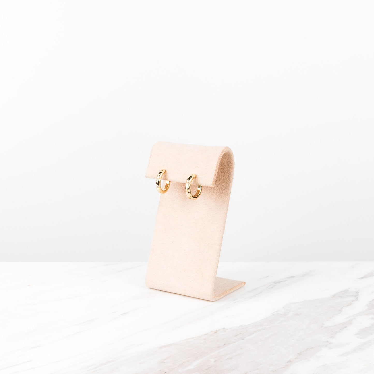simple golden zirconia hoops