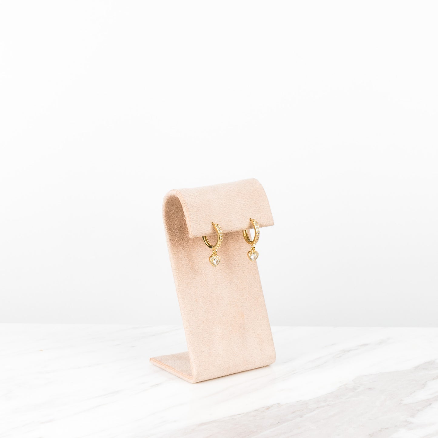 Small zirconia heart hoop