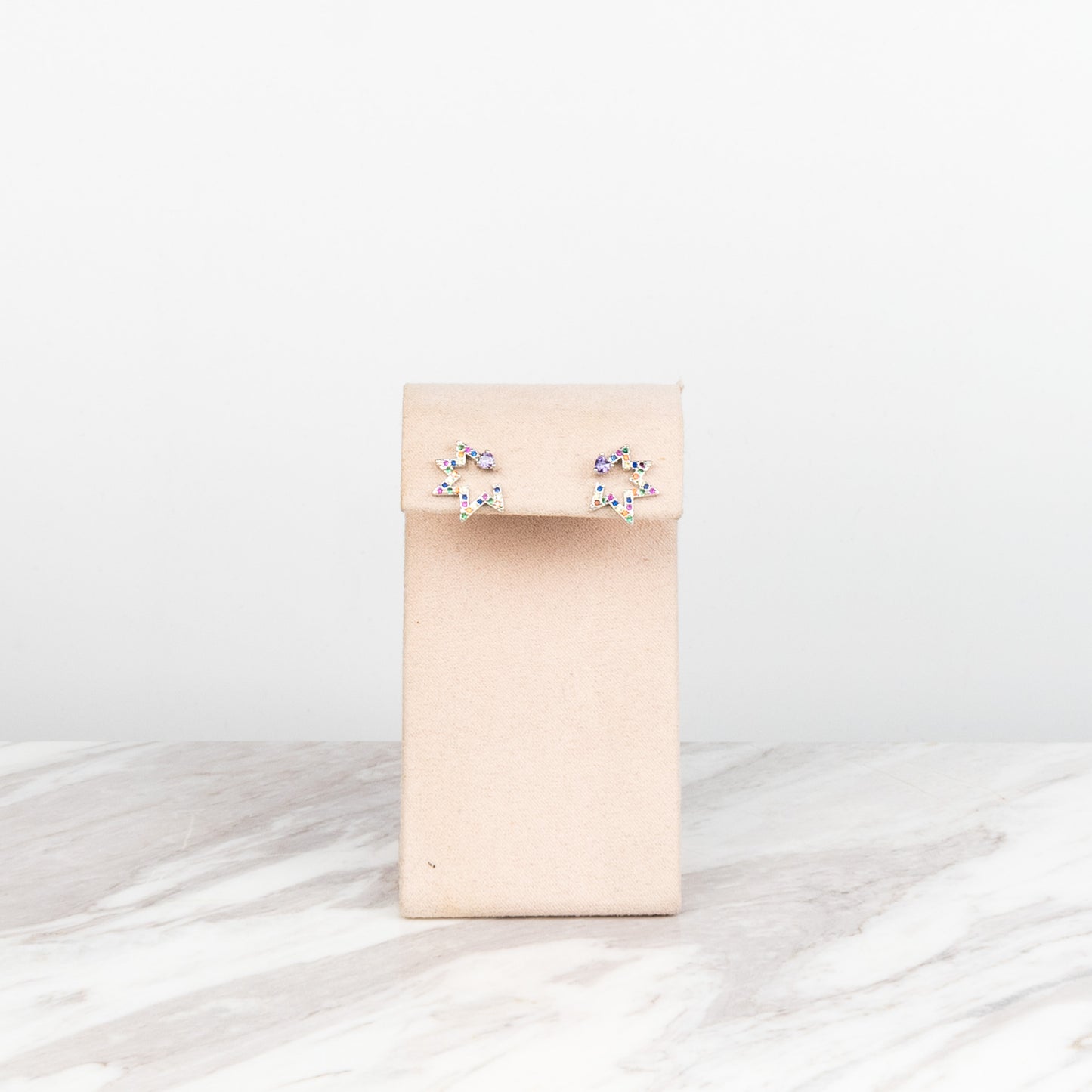 silver rainbow Star Stud