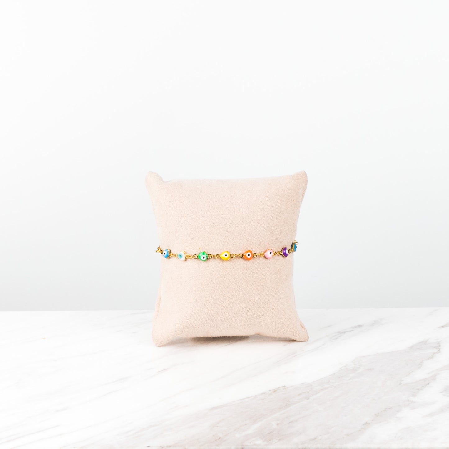 Colorful golden eye heart bracelet