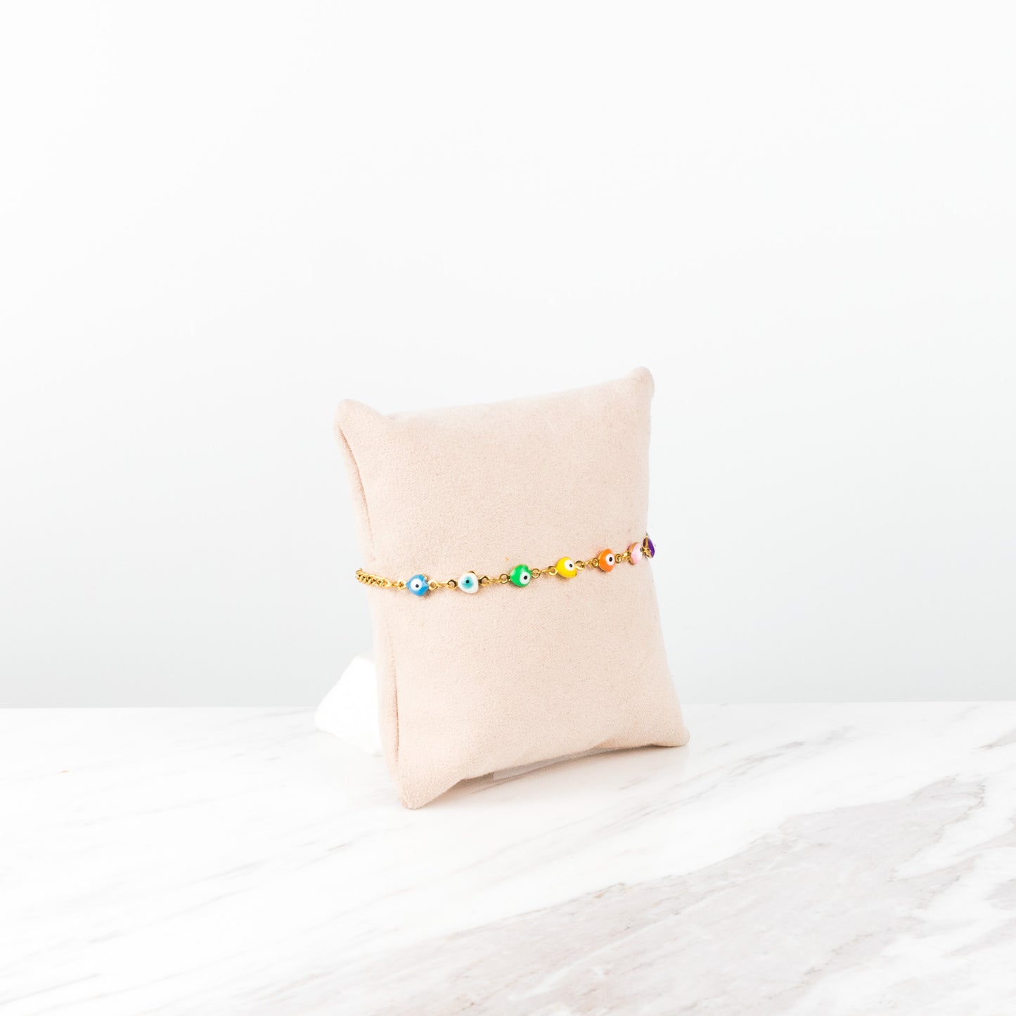 Colorful golden eye heart bracelet