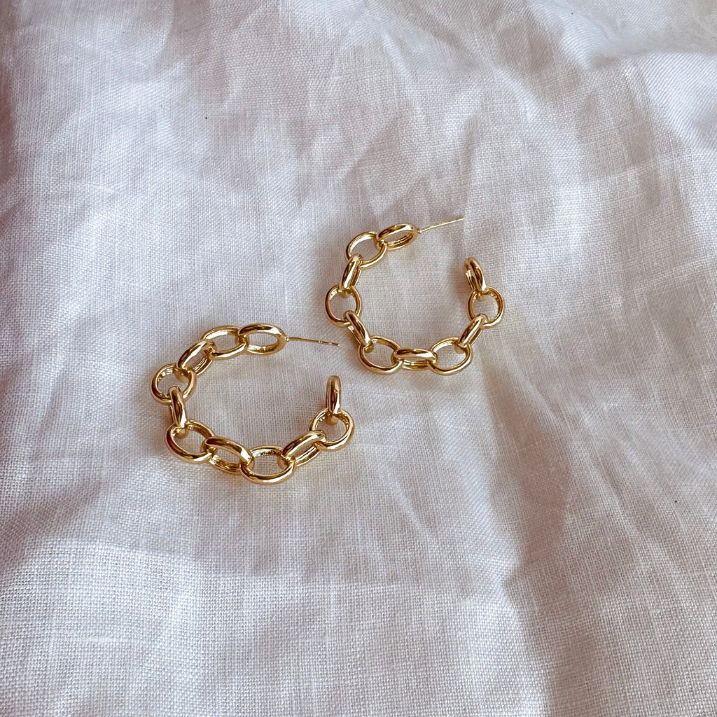 Arracdas grandes eslabon doradas