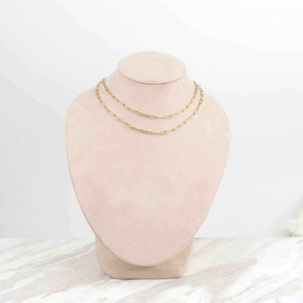 Choker Doble Eslabon dorado