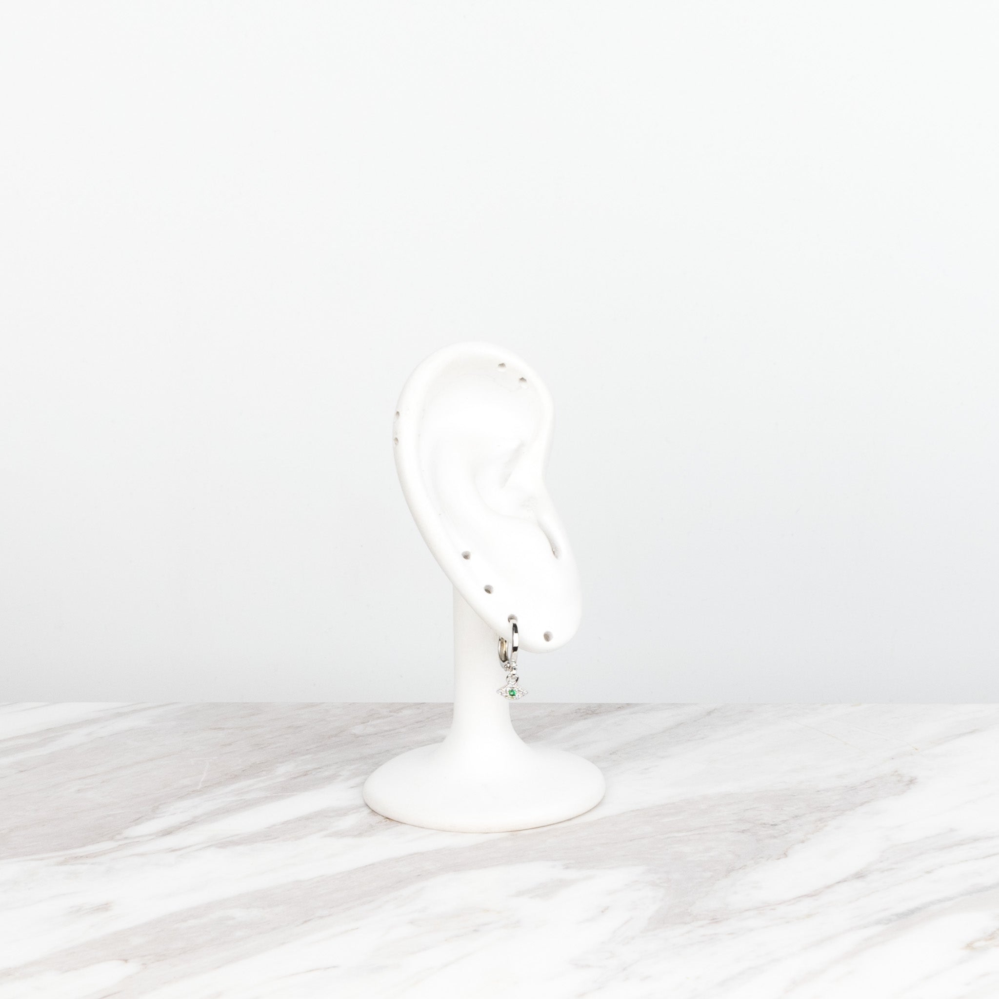 Evil Eye plateado verde