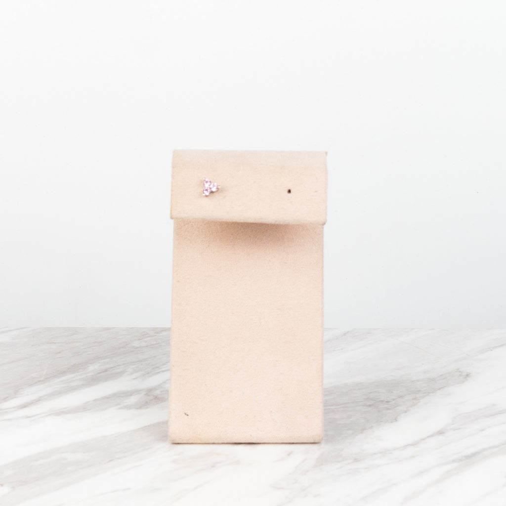 3 stones pink plateados