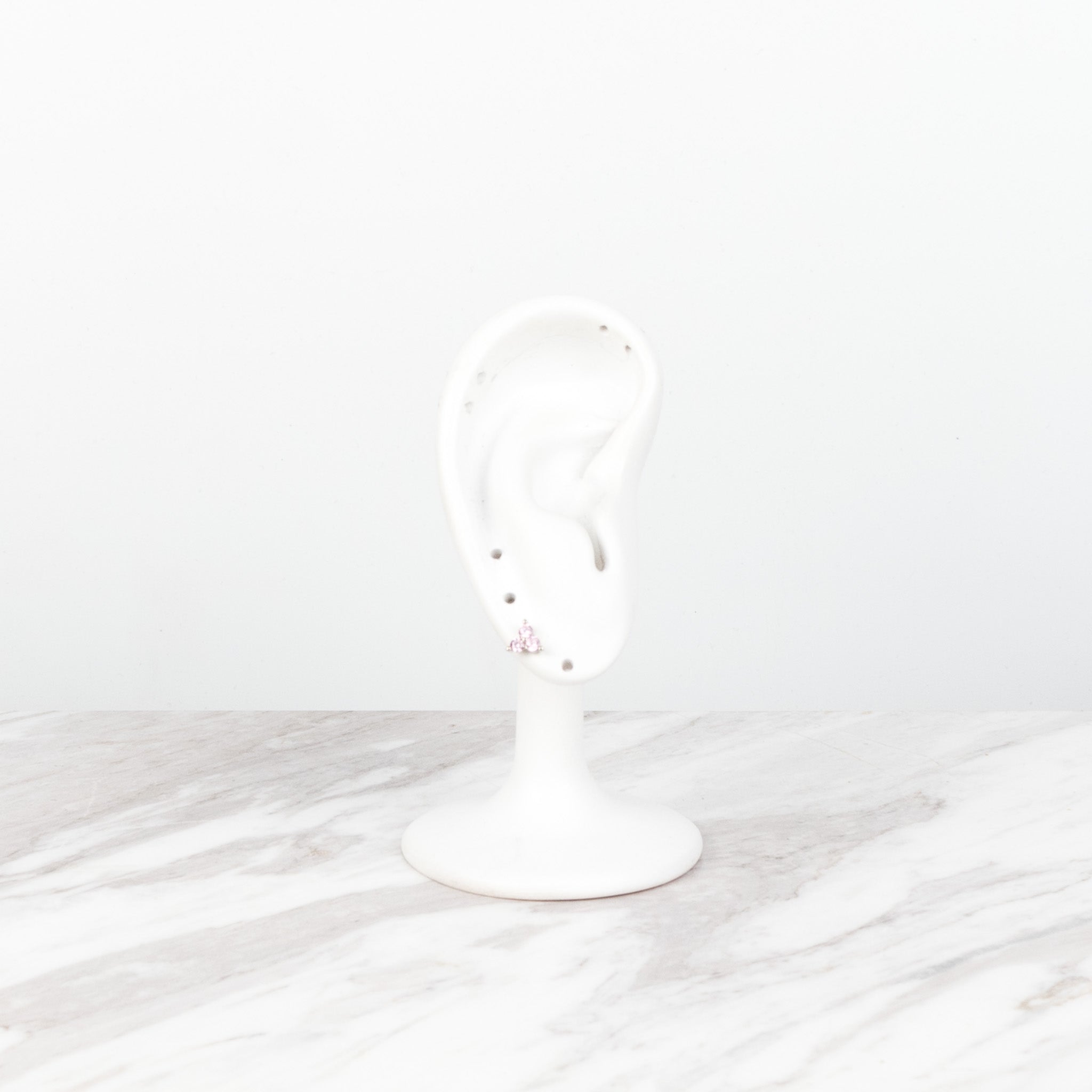 3 stones pink plateados