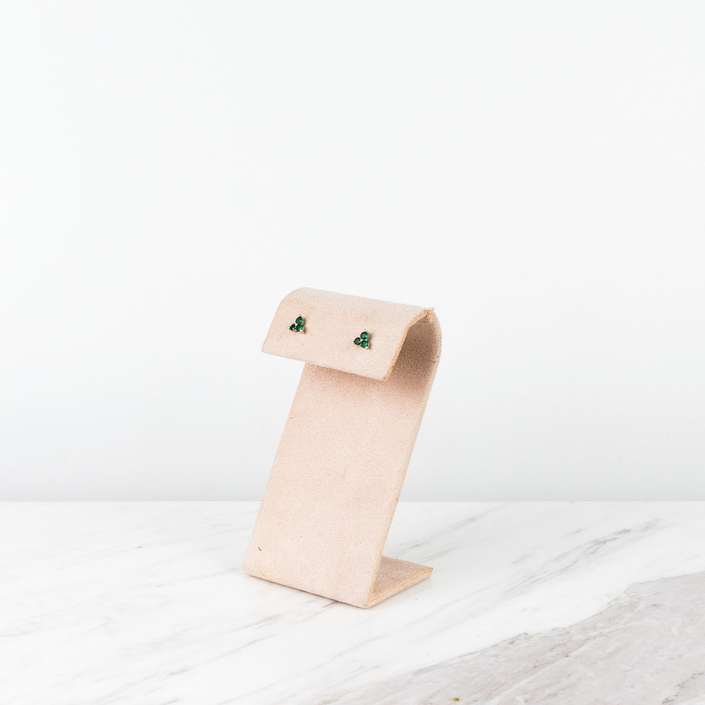 3 stones green plateado