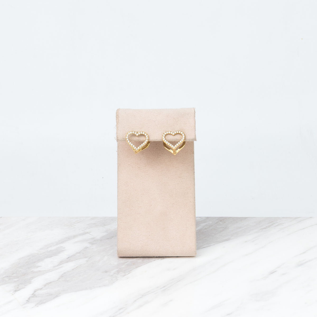 shinny golden heart hoop