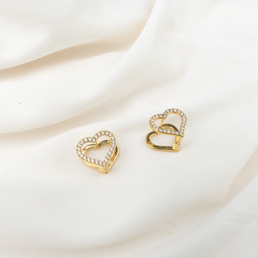 shinny golden heart hoop