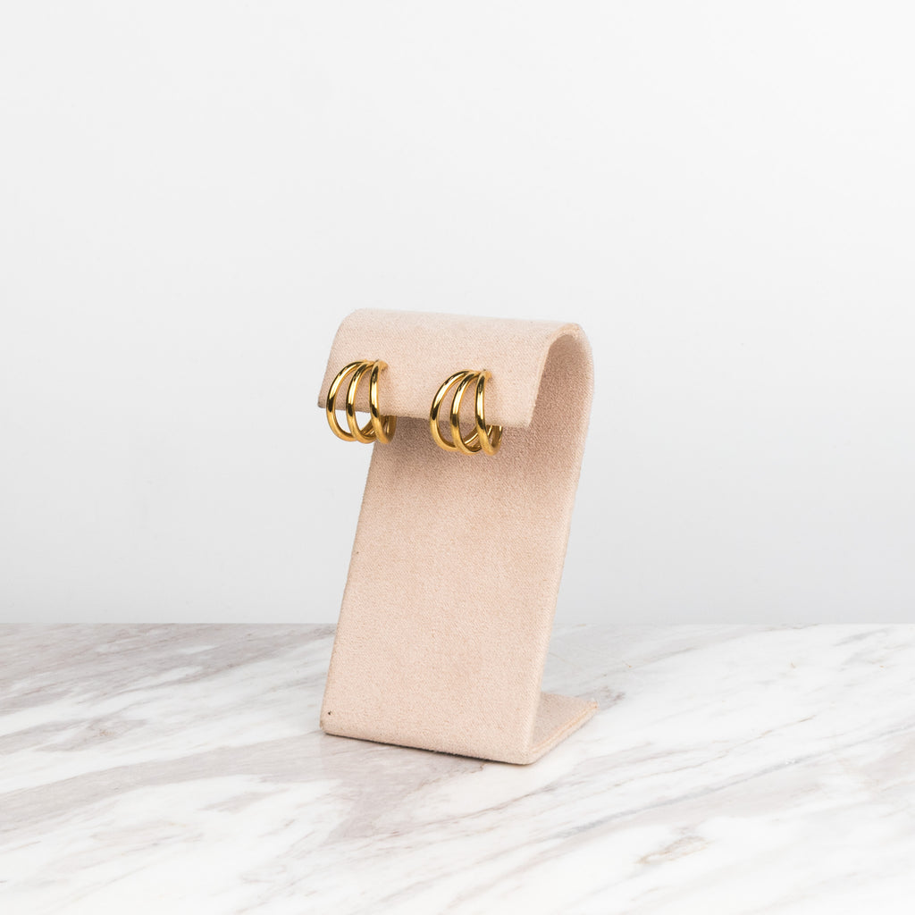 Skinny small triple hoops