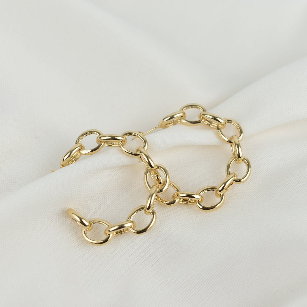 Arracdas grandes eslabon doradas