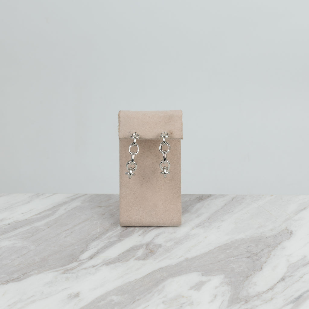 Arracdas grandes eslabon plateadas