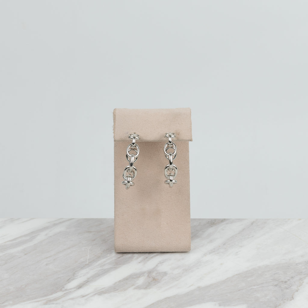 Arracdas grandes eslabon plateadas