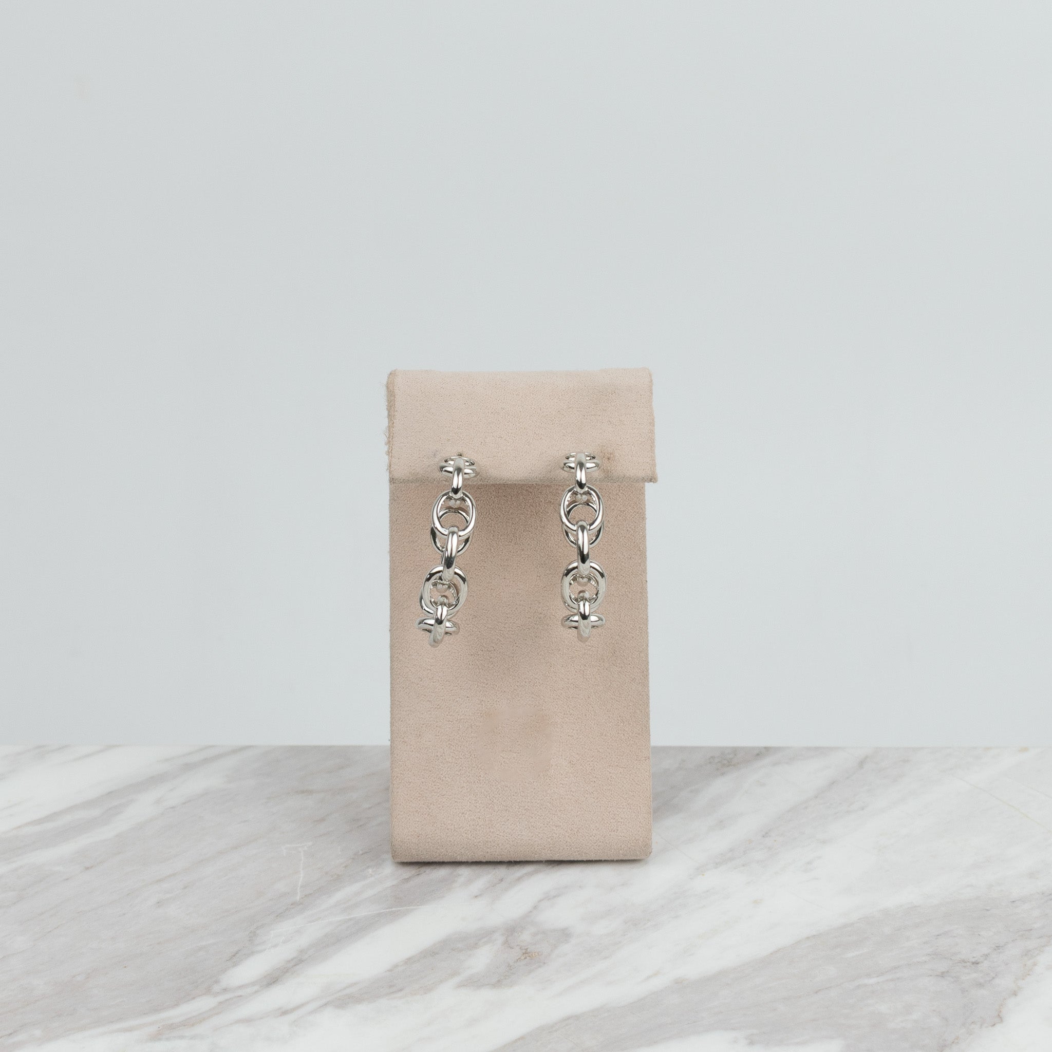 Arracdas grandes eslabon plateadas