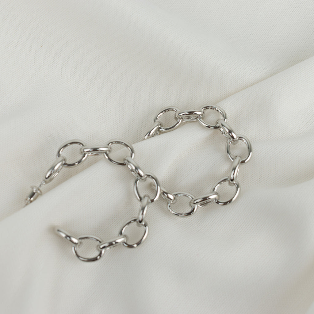 Arracdas grandes eslabon plateadas