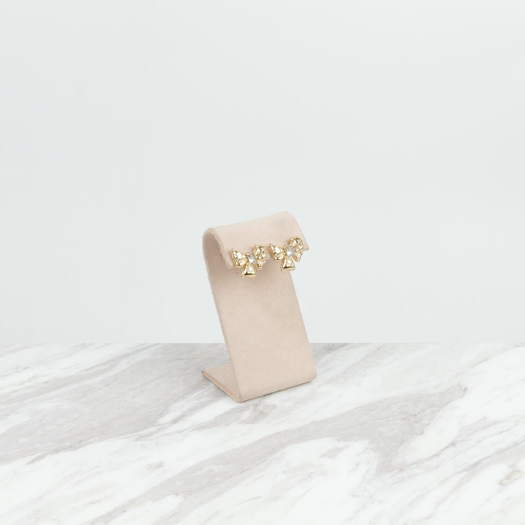 Moño con cristales dorada