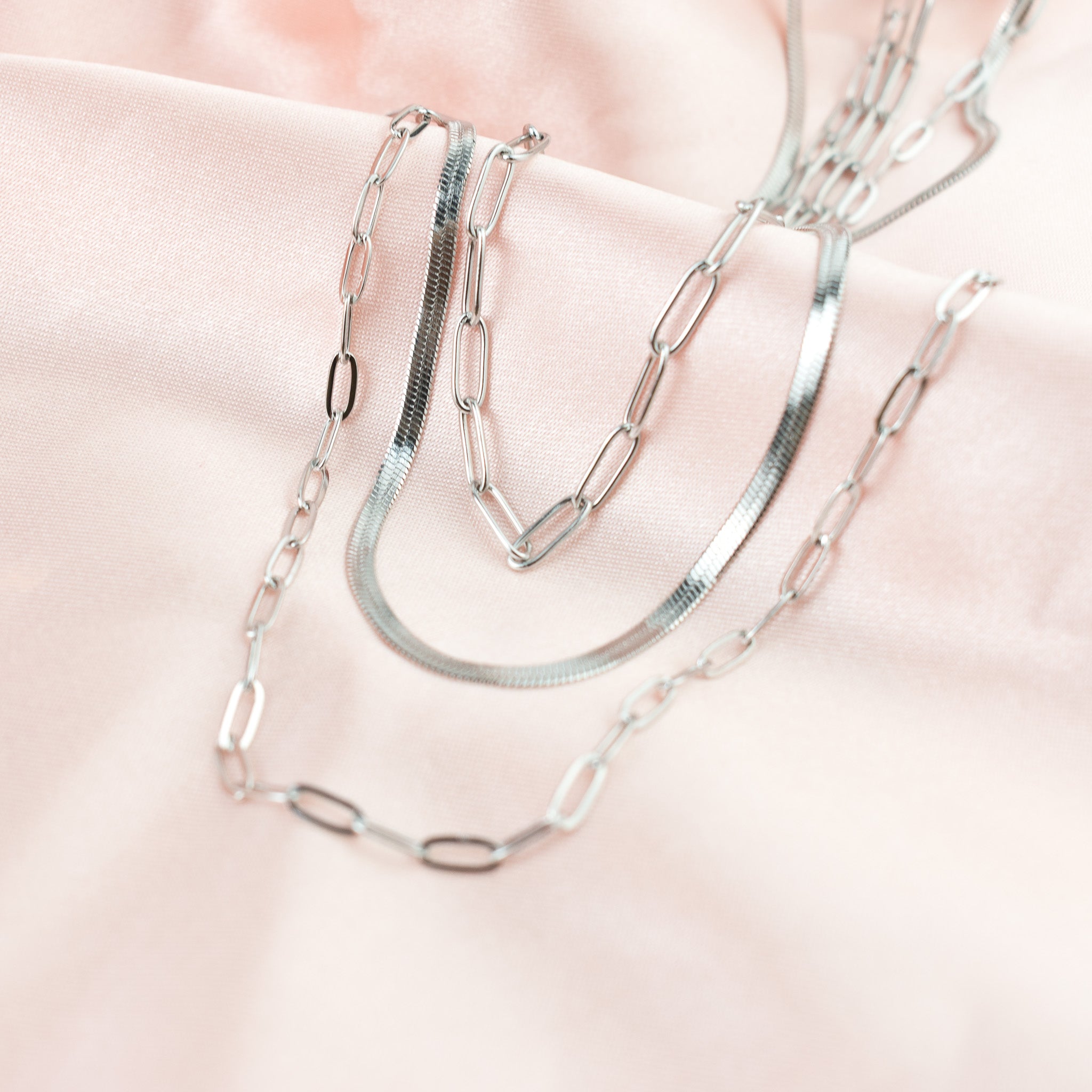 Eslabones planchado plateado