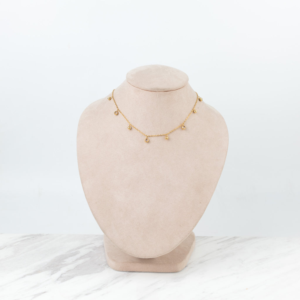 Collar con zirconias rositas