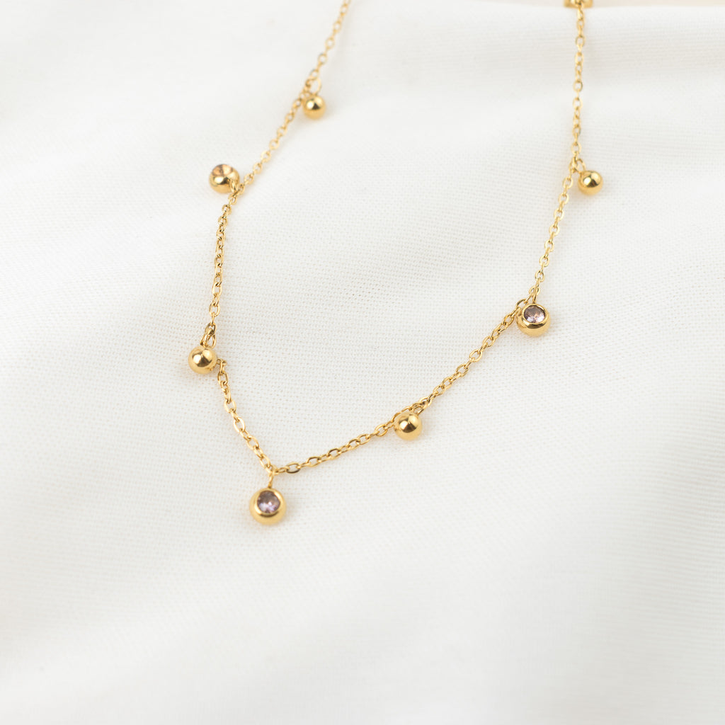 Collar con zirconias rositas