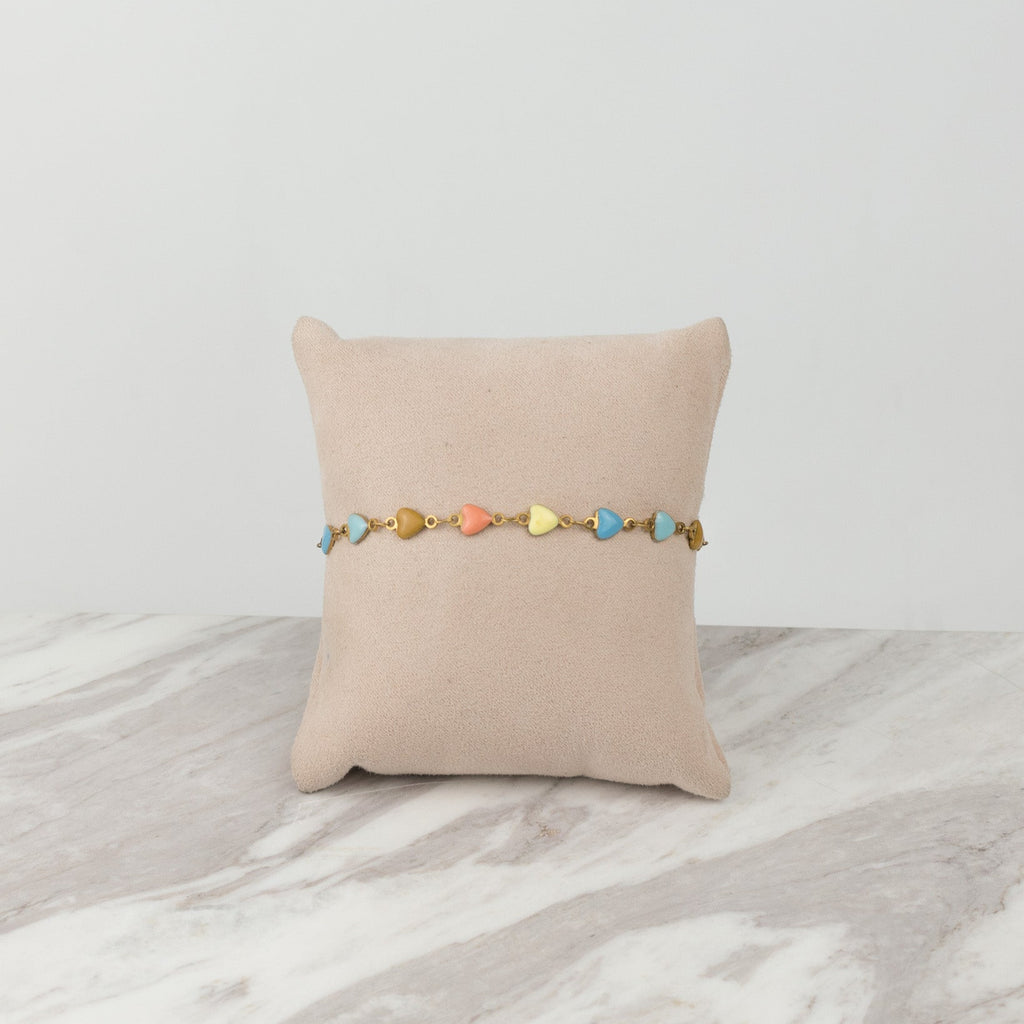 Pulsera corazones salmon