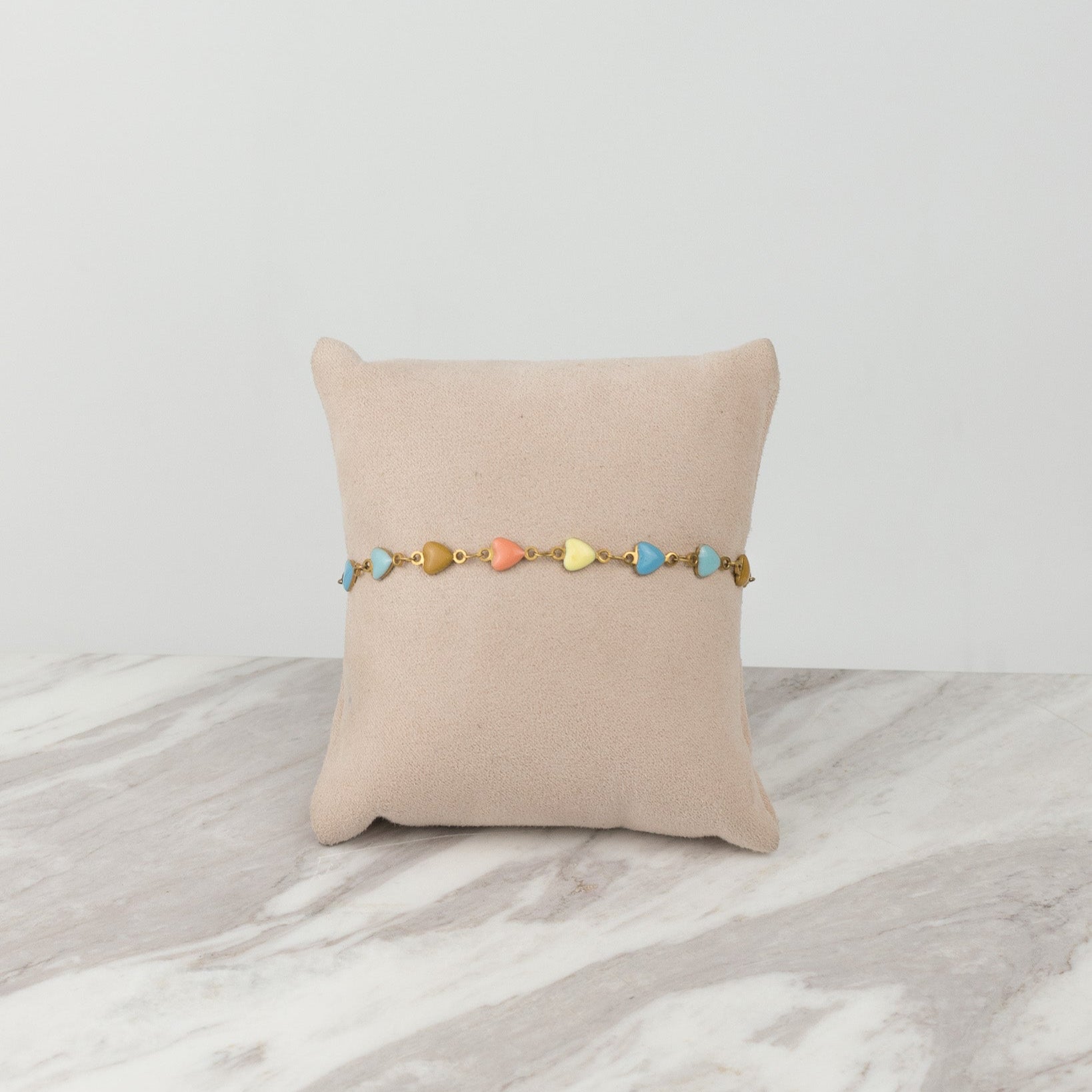 Pulsera corazones salmon