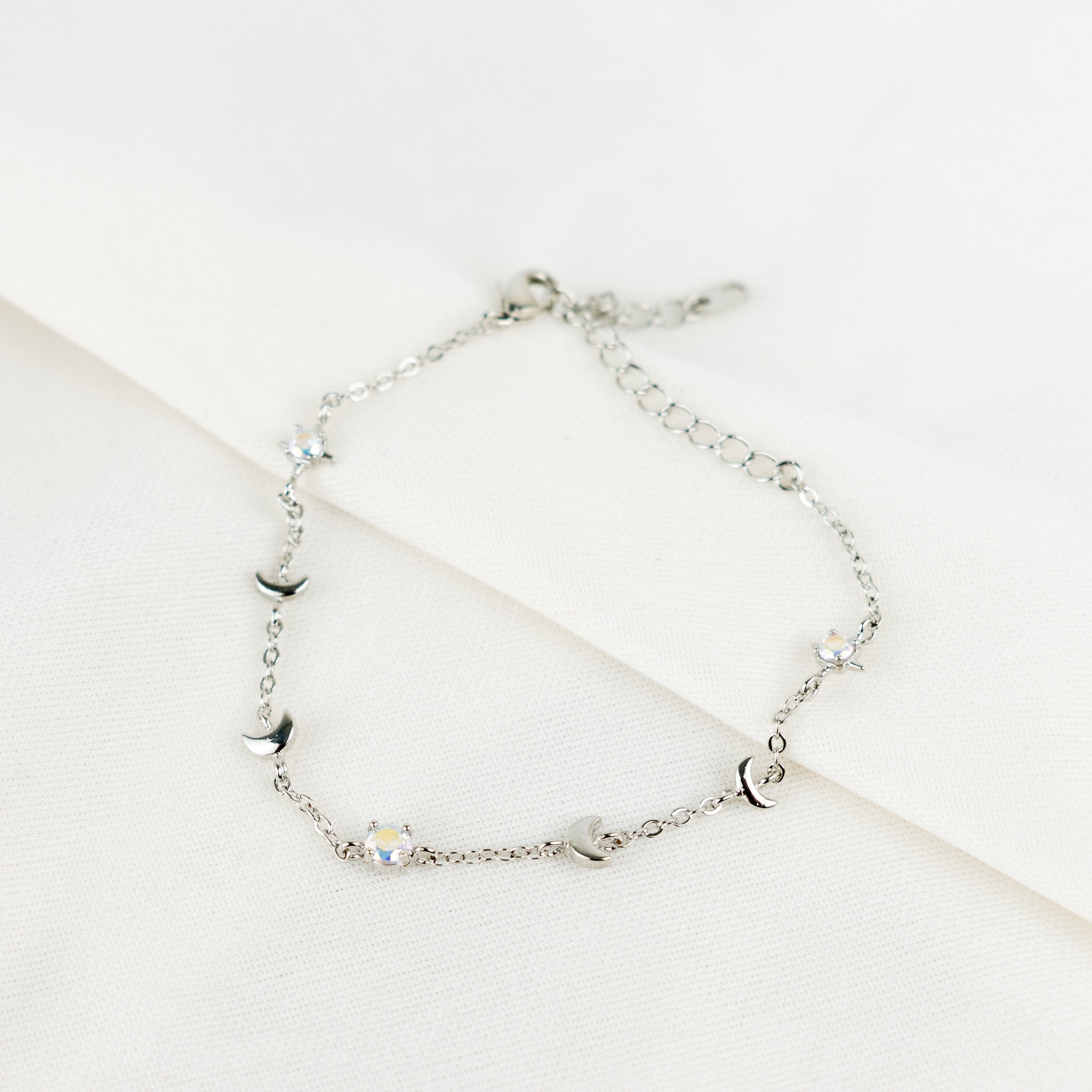 Silver moon bracelet