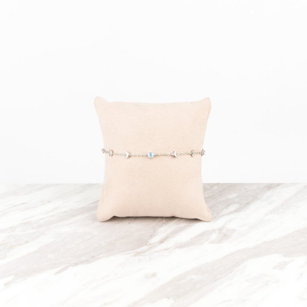 Silver moon bracelet