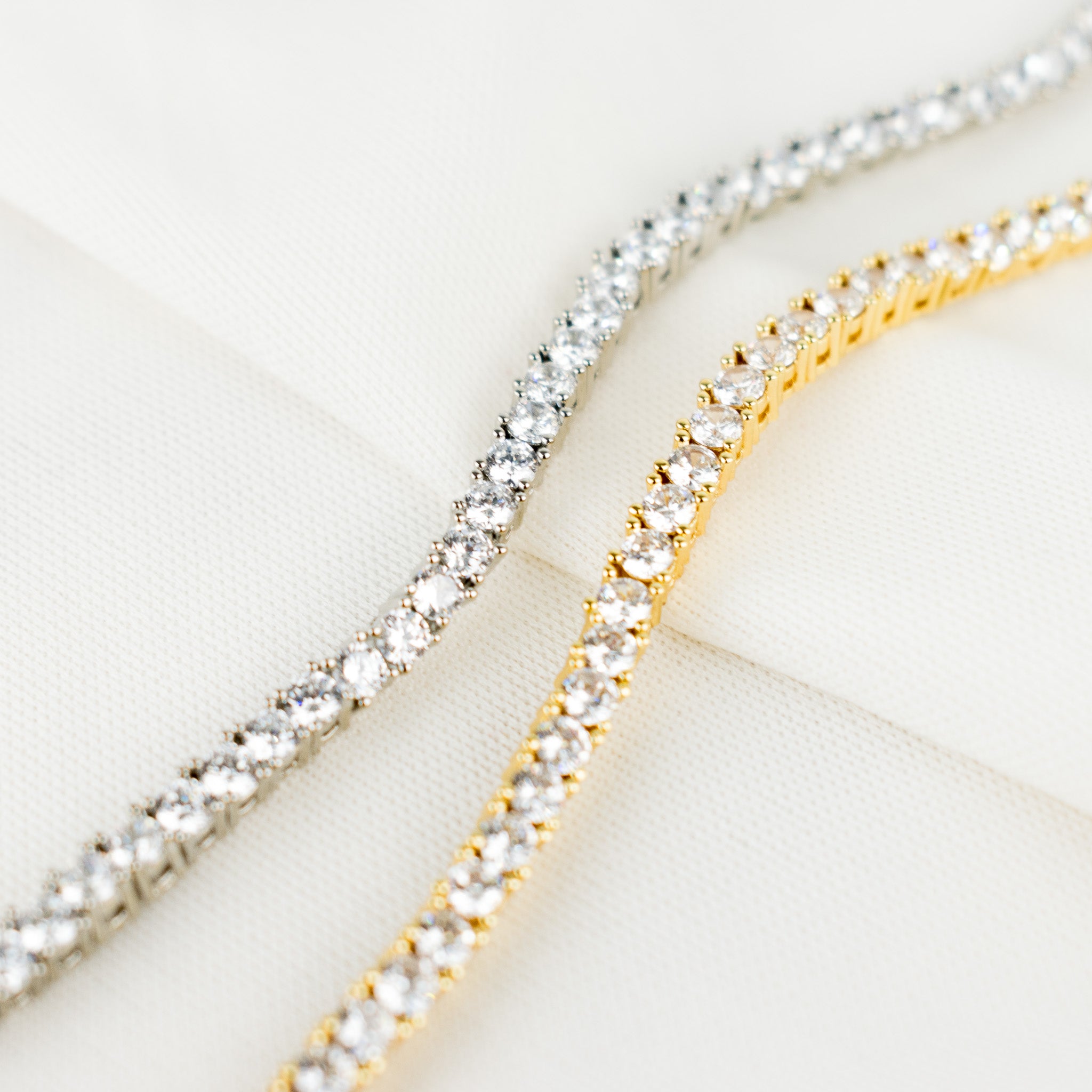 Golden 8 in tennis bracelet