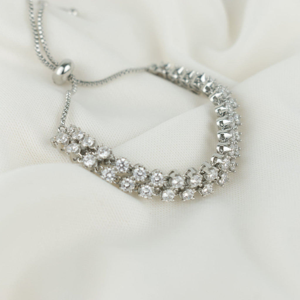 chunky silver zirconia bracelet