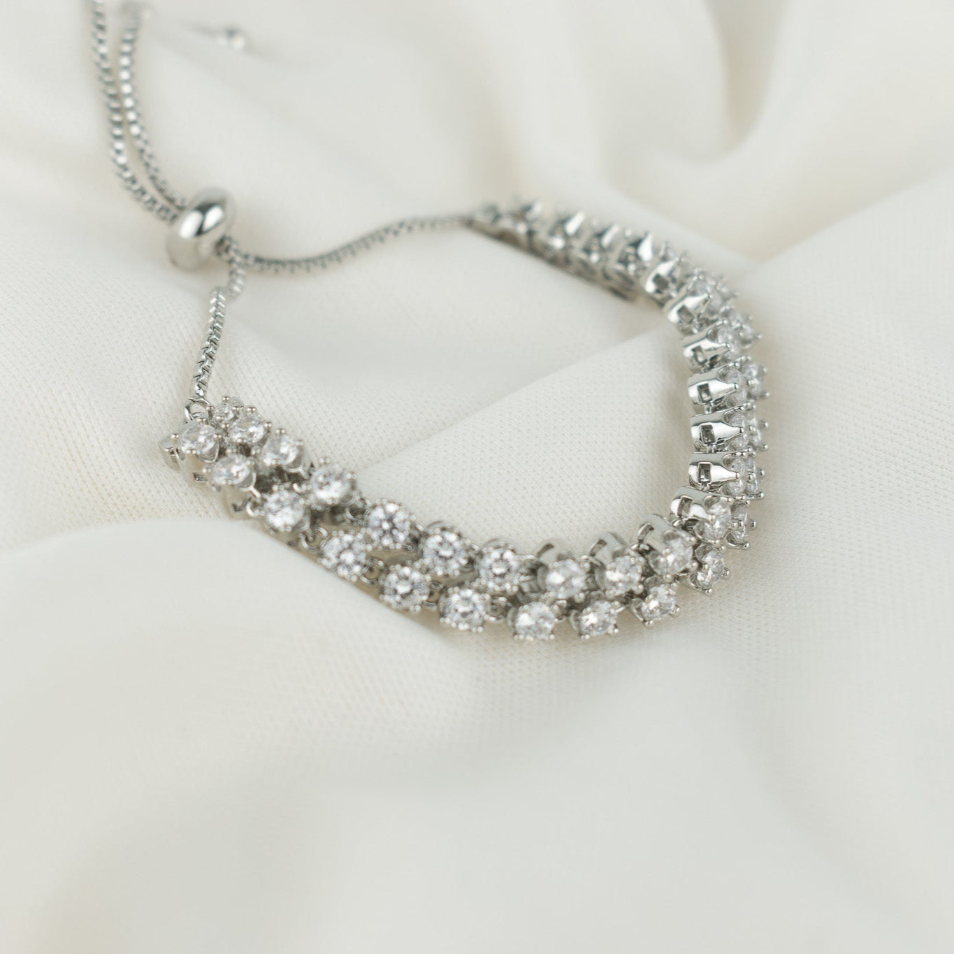 chunky silver zirconia bracelet