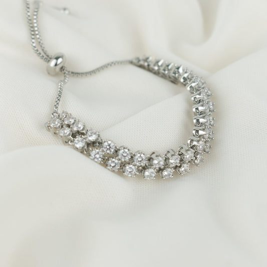 chunky silver zirconia bracelet